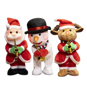 Електрически меки кукли, плюшени играчки Музикални Танци Дядо Коледа нова година Коледна украса на Празнични подаръци за деца, момчета, момичета