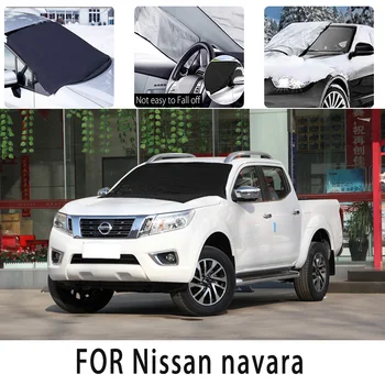 Калъф за автомобил Snow cover предния капак за Nissan navara snowprotection топлоизолационна козирка Слънцезащитен крем за защита от вятър и замръзване на аксесоари за автомобили
