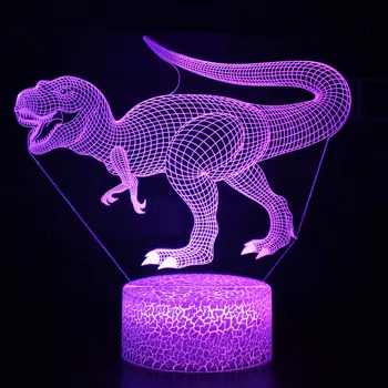 3D Сладък Динозавър лека нощ Детски Led Динозавър Лампа Прекрасен USB Акрилни Очила Тенис лека нощ за Деца, Подарък Лампа Декор Спални
