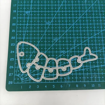 За рязане на метал умира, карикатура риба форма на костта pattern САМ шаблони за scrapbooking фотоалбум полагане на хартиени карти декор 2021 удар