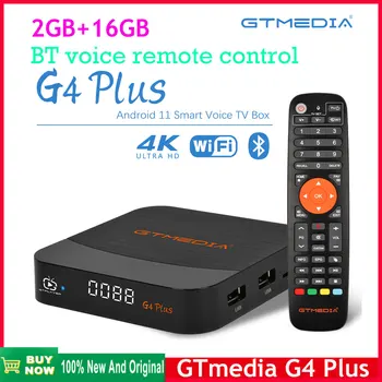 Нов GTMEDIA G4 plus TV Box 4K HD Android 11 TV Bluetooth Google Voice дистанционно управление WIFI 4K UHD Smart телеприставка мултимедиен плейър
