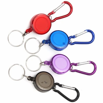 Цветни подвижни макара за бейджа, лесно вытягивающая халка за ключове, каишка за сонда за бейджа, скоби за регистрирани бейджей