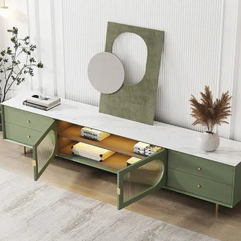 Зелена поставка за шкафове за хол Модерна италианска дървена капачка за спалня Класически шкафове за хол Meuble Tele Модерни мебели