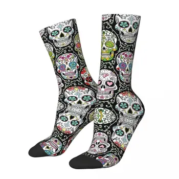 Мексикански Захарен Череп (2) Мъжки Женски Чорапи За колоездене Новост Пролет Лято Есен Зимни Чорапи Подарък