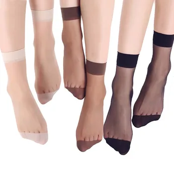 Прозрачни летни чорапи, тънки дамски найлонови дамски чорапи с къси лодыжками, Разтеглив кристални пролетта чорапи Silk Сокс Calcetines