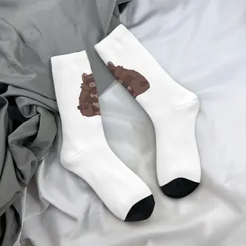 Кафяви чорапи от миеща мечка, женски Мъжки чорапи със забавни животни, дишащи Корейски чорапи, зимни Спортни чорапи с бактериален дизайн, подарък