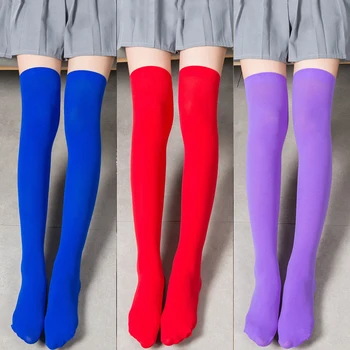 Термокомпрессионные Черно-Бели Чорапи до коляното, Пролет-есен, Candy JK, Чорапи за момичета в японски стил, Лолита, Готически чорапи за момичета