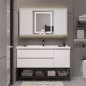 Луксозни огледални шкафове за баня с Мивка и Керамични Вградена мивка Тоалетка за баня с мивка Мебели за дома