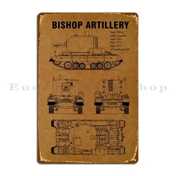 Метални табели Bishop Artillery, декорация на стените на гаража, Обичай указателни табели, Лидице табела, плакат