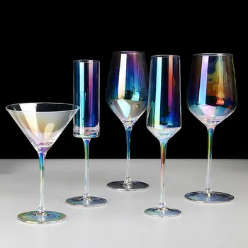 Чаша за вино, Кристални чаши за шампанско, Чаши за коктейли, Приготвени Сватба, Бар, Чаша за сок и ракия, с Преливащи се цветове подаръци