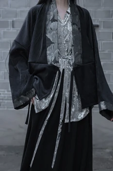 Ново дамско гъста козина с бродерия и шнур в китайски стил с дълги ръкави