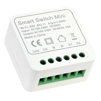 Sasha Wifi Zigbee 16A Mini Smart Switch 1/2/3/4 Малко Поддръжка на 2-Полосного за управление на Smart Life Алекса Google Home Yandex Алекса
