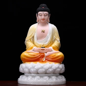 Благородна статуя на Буда, Всемогъщ статуя на Буда Шакямуни, домашно семейно Поклонение, ефективна, безопасна защита, Талисман за КЪСМЕТ