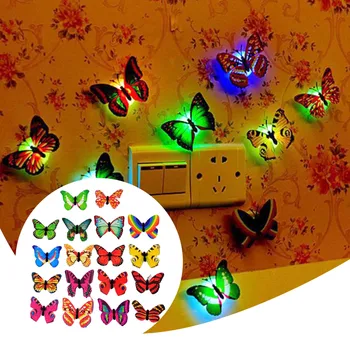 Многофункционален 12шт 3D Светещ В Тъмното Пеперуда Стикер Decal Art Светят В Тъмното Декоративни Стикери За Стена