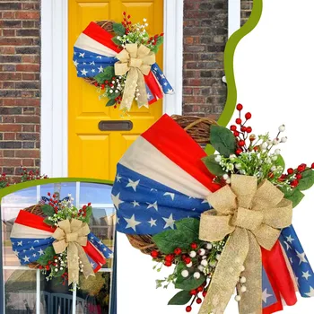 Добре дошли врата венец, венец, с флага на сащ, изкуствени цветя, дом врата венец, монтиран на стената венец, с алуминиева дограма, нещастници