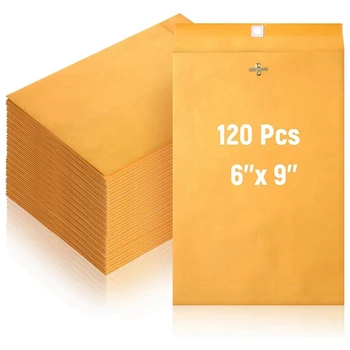 Пликове с цип 6 X 9 инча С лепилен Печат, Малки Пощенски Пликове С цип, Изработени От 28-хаванче Крафт-хартия, обем 120 опаковки, Лесни За използване