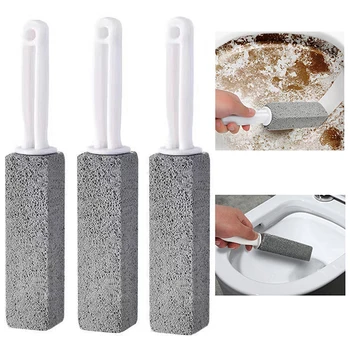 Камък за почистване на тоалетни чинии, 1 бр., Естествена пемза, Четка за почистване на тоалетни чинии, камък за бързо почистване с дълга дръжка, тела за баня
