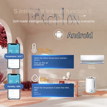 Sasha WIFI Сензор за температура и влажност на въздуха, LCD дисплей, детектор влагомер, така че в затворени помещения, поддръжка на приложения за Smart Life Алекса Google Home
