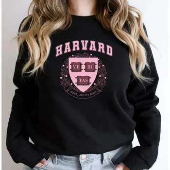 Hoody Harvard Legally Blonde What Like It ' s Hard Hoody Elle Woods Качулки с кръгло деколте Есенни дамски блузи Случайни пуловер