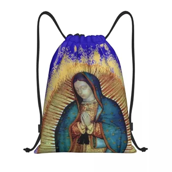 Обичай Богородица Гваделупская Мексико Дева Мария Мексико Tilma Чанти На Съвсем Малък На Жените И Мъжете Лека Спортна Раница За Съхранение Във Фитнеса