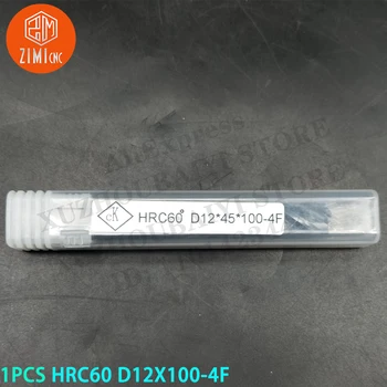 1БР HRC60 D12X100-4F бележка fresa от бързорежеща стомана метален струг с ЦПУ инструменти с индексируемой мелачка механичен HRC60 D12X100-4F