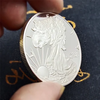 Монета с орел на американската Статуя на Свободата, Айде подарък монета, Златен Сребърен сувенир, украса за дома