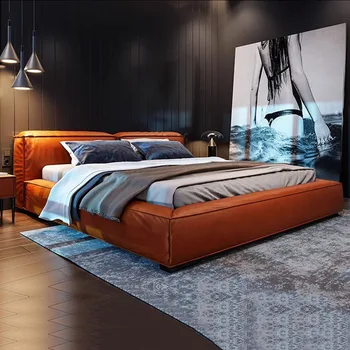 Луксозна детска двойно легло Nordic King, висококачествени двойно легло с две дограма, съвременни мебели за спалня Cabeceira De Cama Box Casal