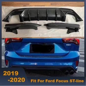 Дифузер на задната броня от въглеродни влакна, черно ABS, спойлер за Ford Focus ST-line Хечбек, 4-Врати 2019